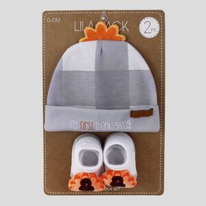 NWT LILA and JACK My first Thanksgiving Hat & socks